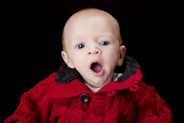 Image of caucasian baby boy yawning — Stock Photo, Image