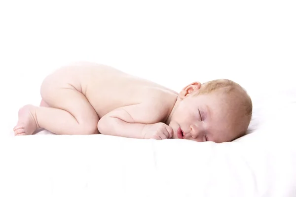 Imagem de comprimento total do menino dormindo caucasiano — Fotografia de Stock