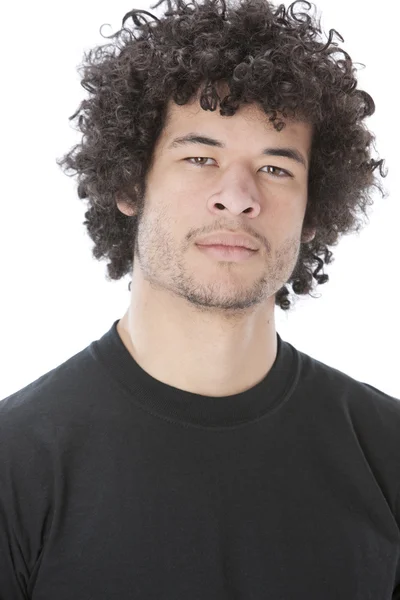 Mixed race young adult man with serious and confident expression on his face — Stock Photo, Image