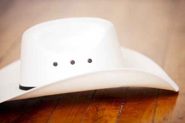 Stylish white cowboy hat