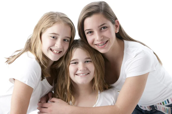 Imagen de tres verdaderas hermanas caucásicas Fotos de stock libres de derechos