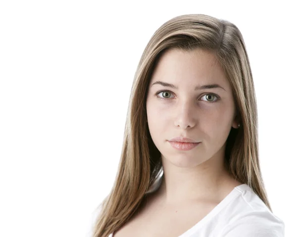 Close up image of serious caucasian teenage girl Stock Image