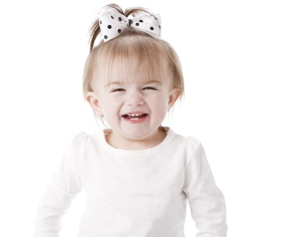 Portrait of laughing caucasian little girl Stock Photo