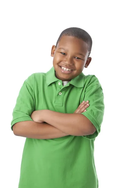 Smiling african american little boy with crossed arms Stock Picture