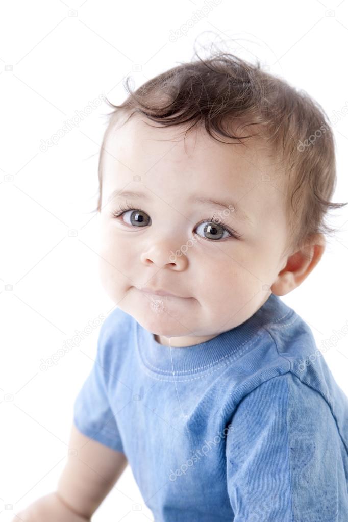 Baby boy with green eyes 2025