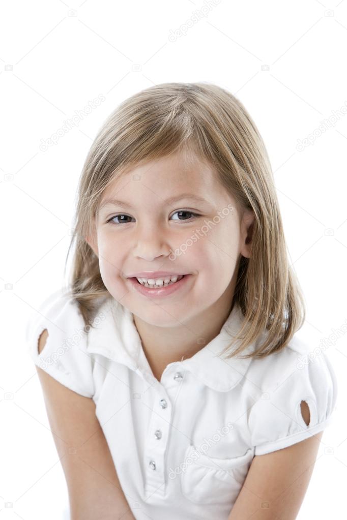 Headshot of smiling little girl Stock Photo by ©jbryson 21366975