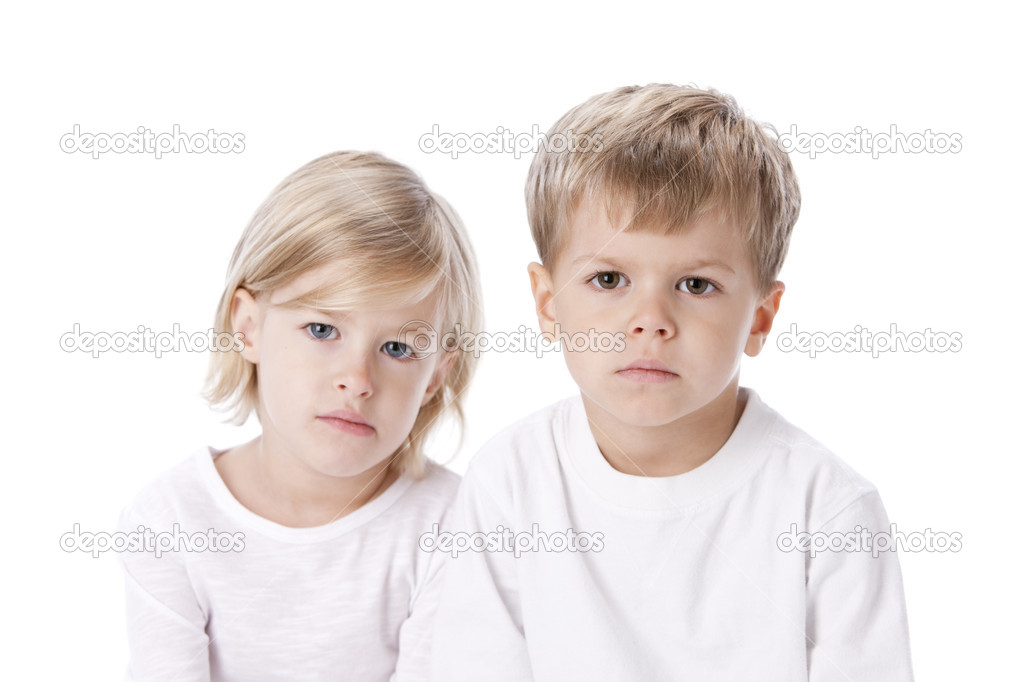 Image of caucasian twin brother and sister