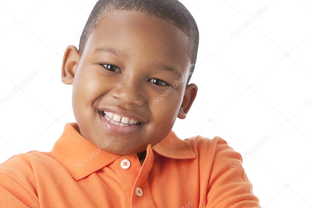 Image of african american little boy with big smile