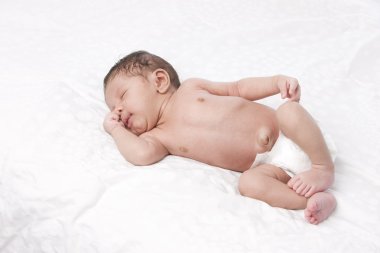 gerçek. gerçek bir Afrikalı-Amerikalı bebek uyku