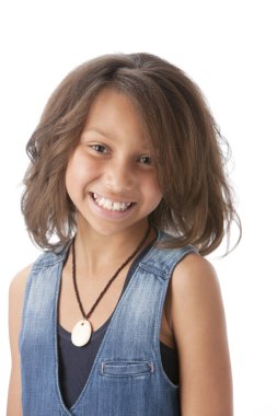 Real. Mixed race smiling little girl clipart