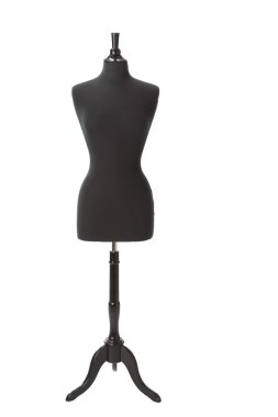 A feminine human form dressmaking mannequin used for sewing or display of fashions. clipart