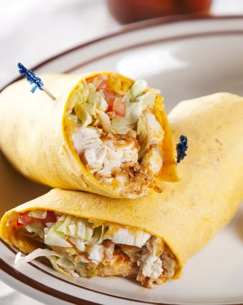Food and Drink. Chicken wrap sandwich — Stock Photo, Image