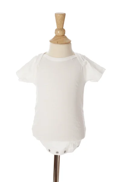Una camiseta blanca para bebé en un maniquí — Foto de Stock