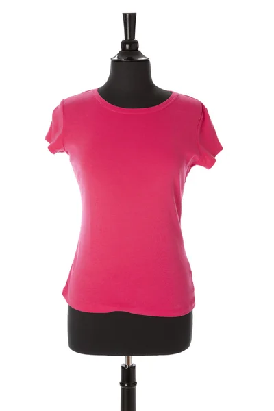 A bright pink t-shirt for women or girls on a mannequin — Stock Photo, Image