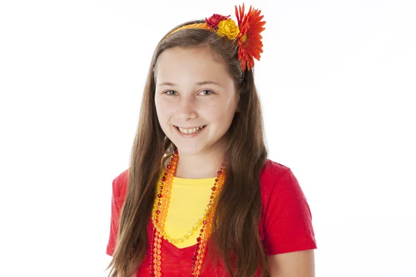 Echt. Lächelndes kaukasisches kleines Mädchen — Stockfoto