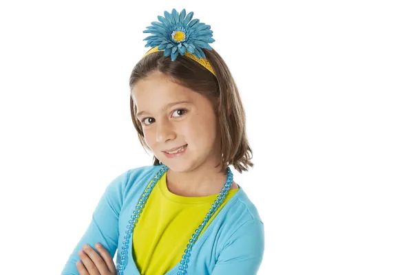 Vero. Sorridente caucasico bambina — Foto Stock