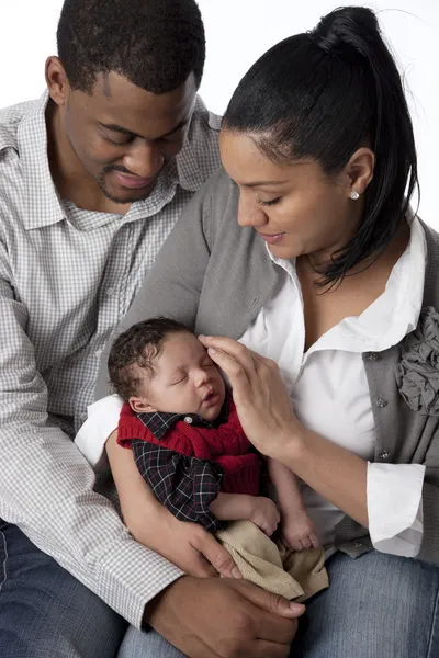African american mother and father holding their newborn baby boy — Stock Photo, Image