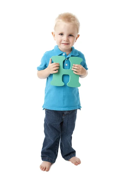 Human Alphabet. Caucasian young boy holds Letter H Royalty Free Stock Photos