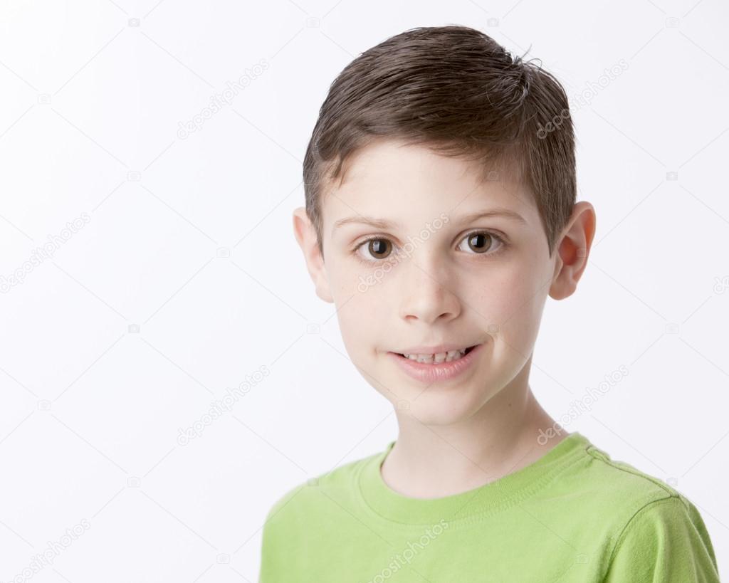 Little boys with brown hair Real. Caucasian smiling little boy with