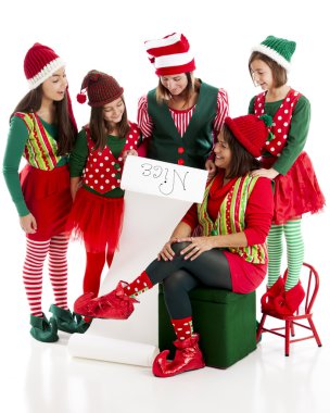 christmas elfler ailesi Noel Baba listesi okumak mutlu