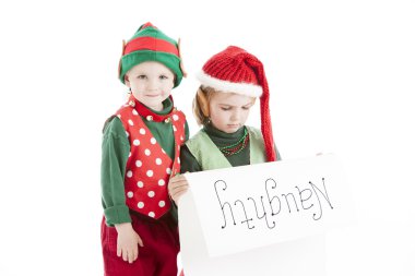 Genç christmas elfler Noel Baba yaramazlar listesi eğitim