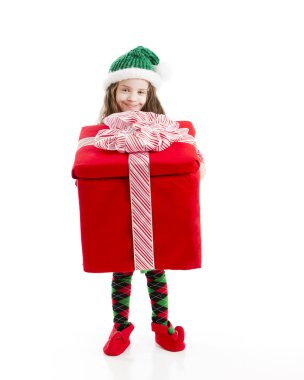 Genç Noel elf dansları ile büyük hediye