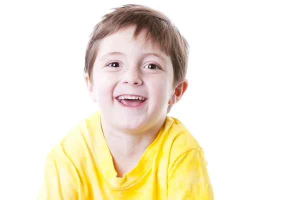 Śmiejąc się mały chłopiec kaukaski — Zdjęcie stockowe