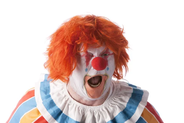 Clowns. erwachsener männlicher Clown schreit — Stockfoto