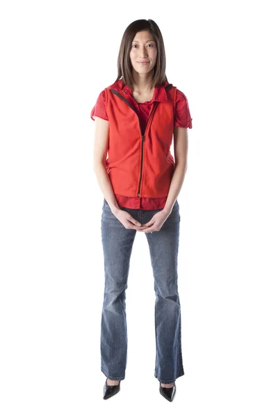 Sonriendo joven adulto asiático mujer — Foto de Stock