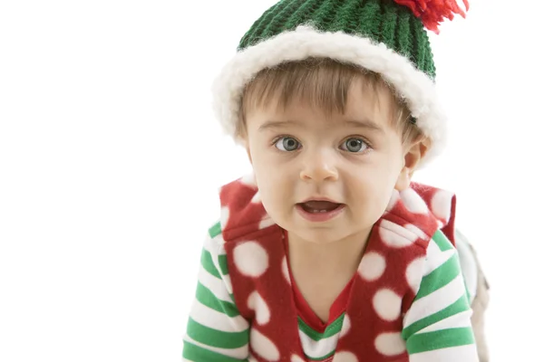 Caucásico bebé niño se arrastra hacia la cámara sonriendo —  Fotos de Stock