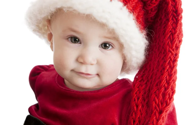 Close up de uma menina adorável com capacete longo caprichoso . — Fotografia de Stock