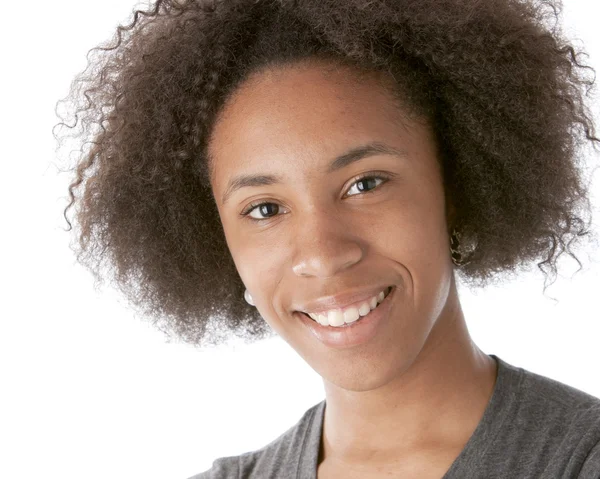 A closeup headshot of a 17 year old mixed race girl — Stock Photo, Image