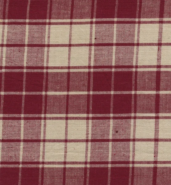 Uma impressão xadrez vermelho escuro e bege de alta resolução em tecido para fundos . — Fotografia de Stock