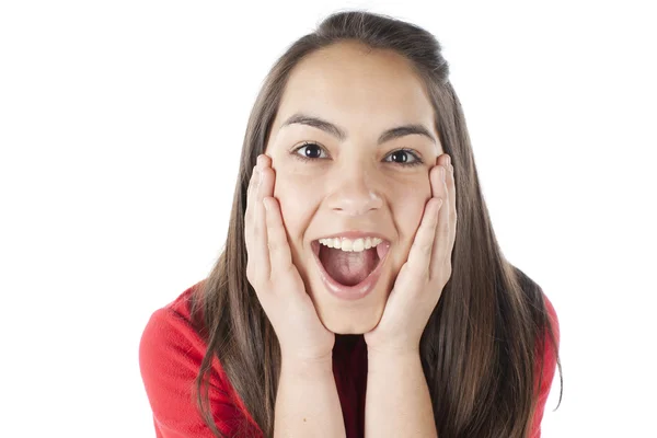 Happy excited teenage girl. Royalty Free Stock Photos