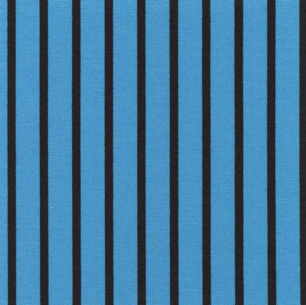 A high resolution blue fabric with black vertical stripes — Stock Photo, Image