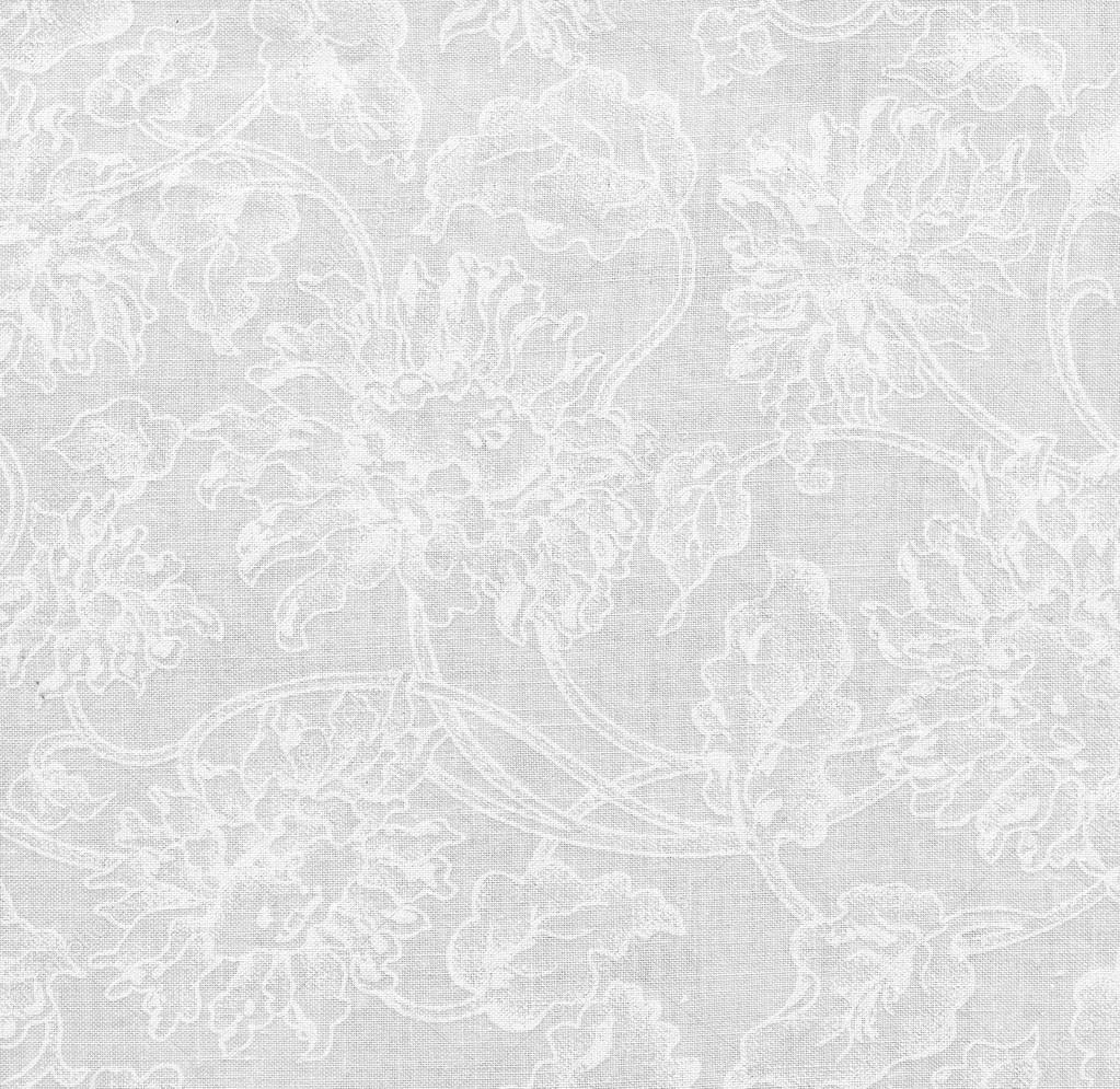 High resolution white fabric with floral pattern for background — Stock