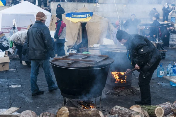 Ukraina - Majdan: Narodziny społeczeństwa obywatelskiego 24 grudzień 2013 Zdjęcie Stockowe