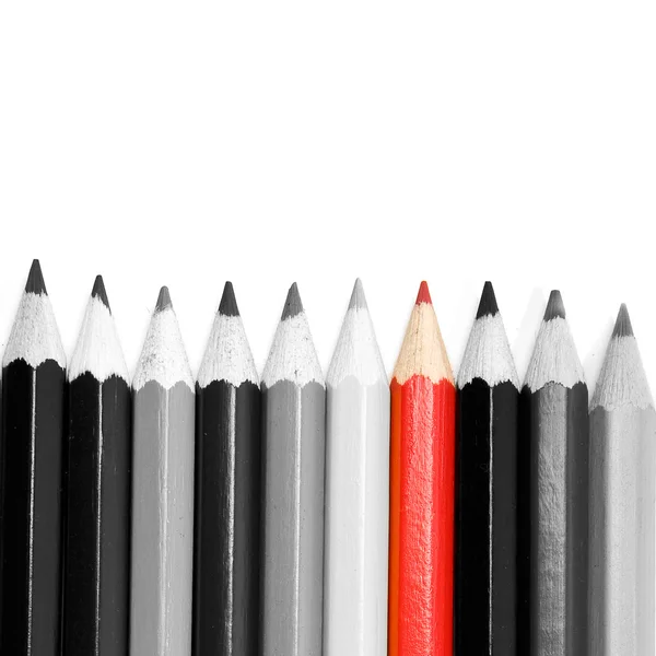 Leadership concept with color pencils — Stock Photo, Image