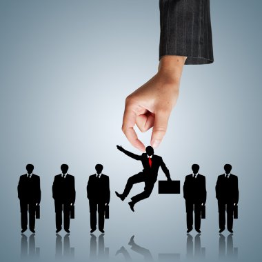 Human Resources concept: choosing the perfect candidate for the clipart