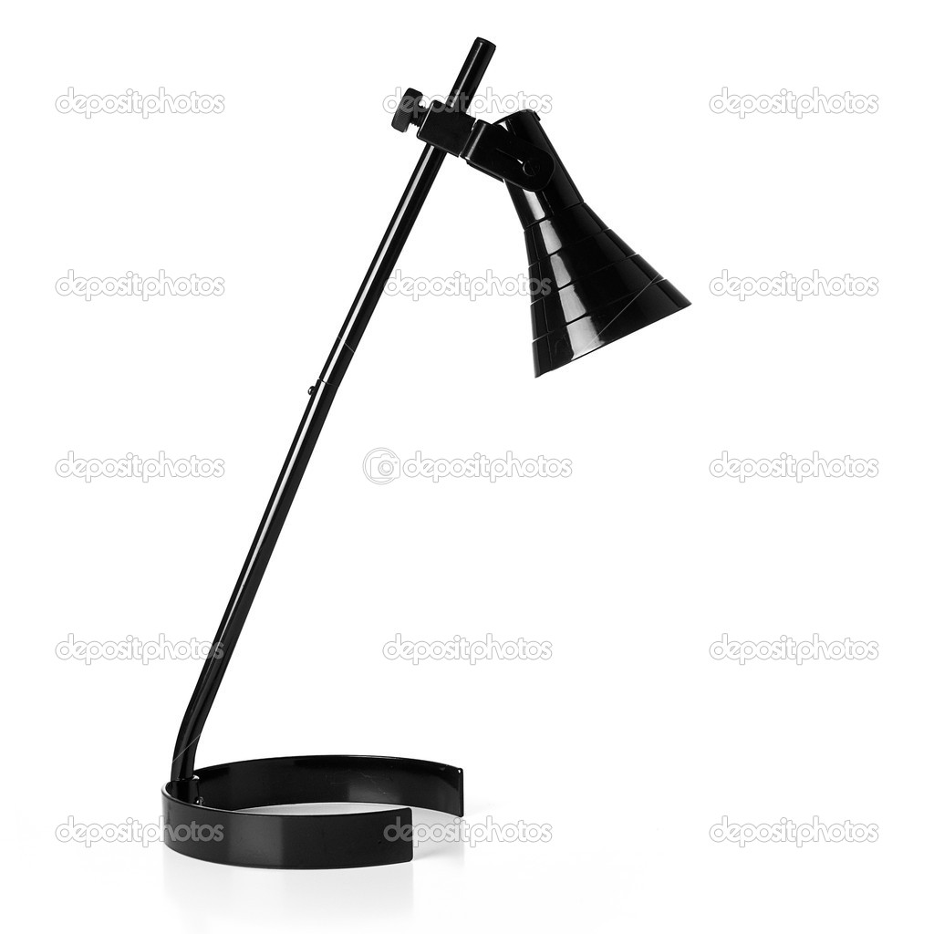 isolated black desk lamp
