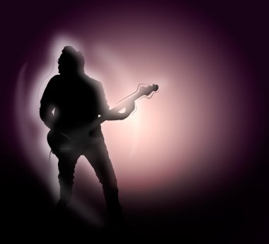 bir gitarist silüeti