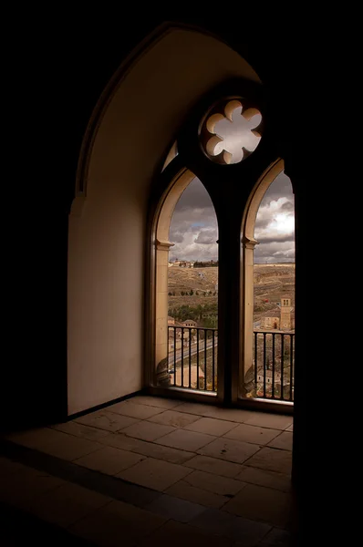 Pohled na segovia z nitra hradu alcazar — Stock fotografie