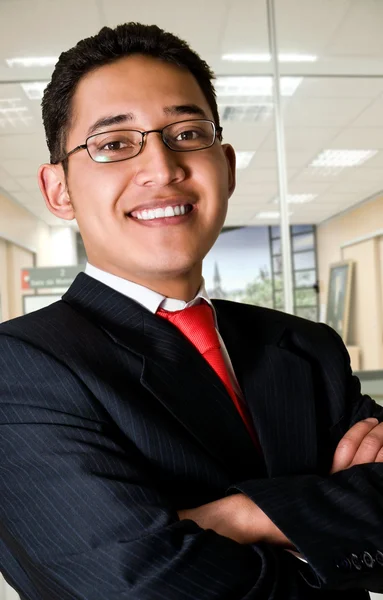 Homem de negócios elegante e sorridente — Fotografia de Stock