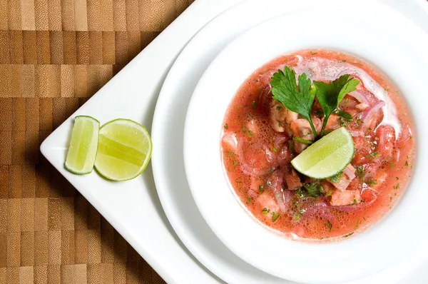 Ekvádorské jídlo sérii: krevety ceviche — Stock fotografie