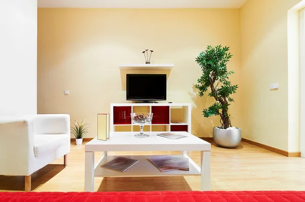Interiérovým designem: moderní obývací pokoj — Stock fotografie