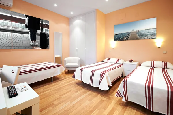 İç tasarım: Modern Yatak Odası — Stok fotoğraf