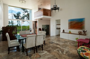 İç tasarım serires: Modern yemek odası ve oturma odası