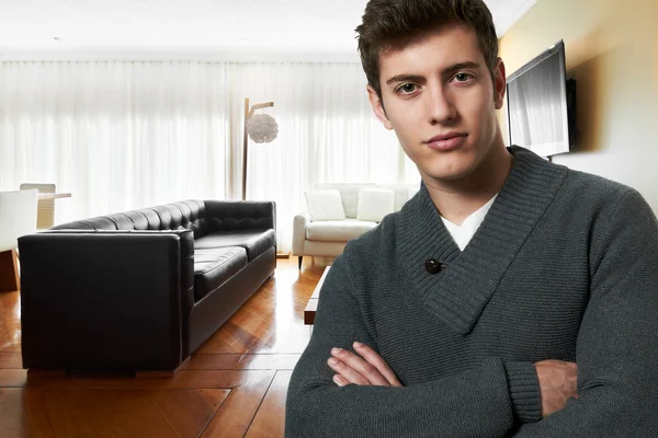 Successful business man at his new modern house — Stock Photo, Image