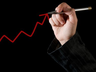 el bir grafik çizimi. başarı kavramı