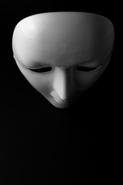 White opera mask on black bacground clipart